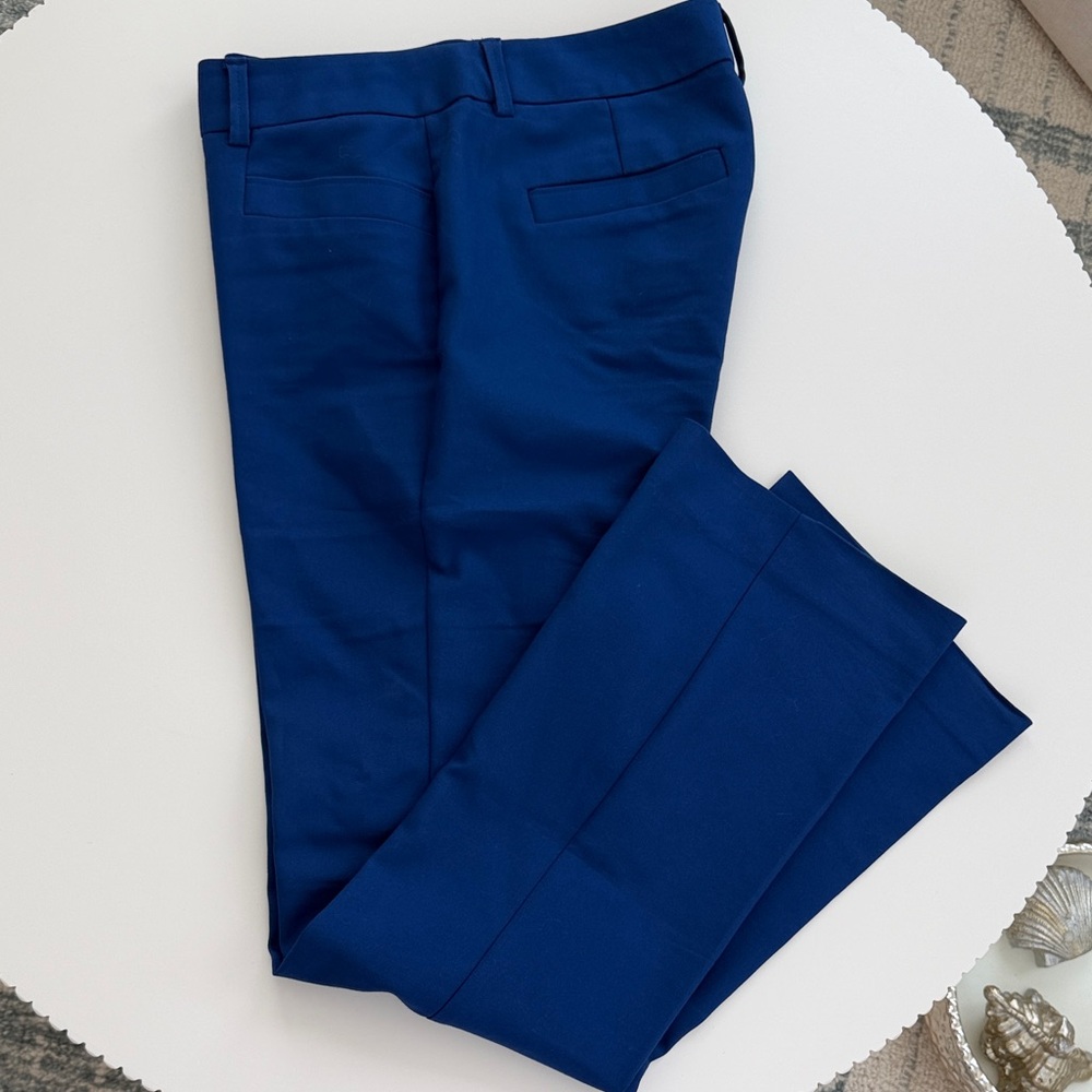 Women's Tailored Navy Blue Dress Pants - Sleek Professional Fit